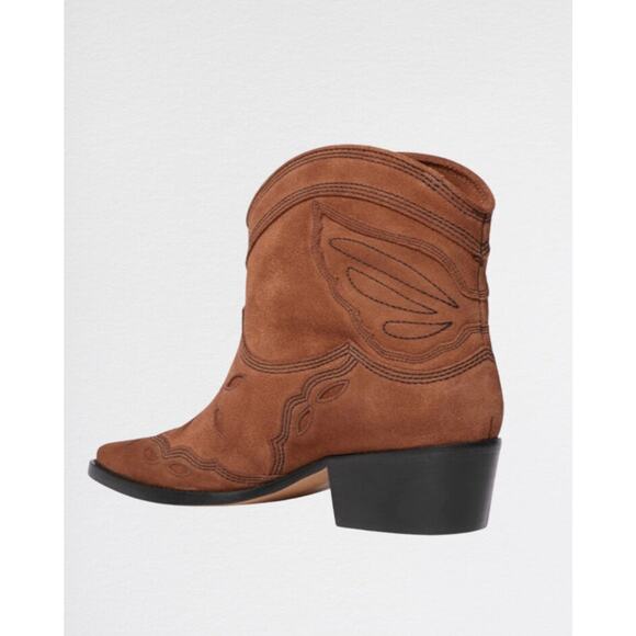 Ganni Suede Ankle Boots Brown - It 37 - Picture 5 of 7
